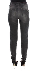 Elegant Gray Regular Fit Jeans - Allure Absolue