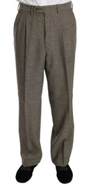 Elegant Light Brown Wool Men's Suit - Allure Absolue