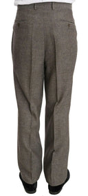 Elegant Light Brown Wool Men's Suit - Allure Absolue