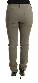 Chic Green Low Waist Skinny Jeans - Allure Absolue