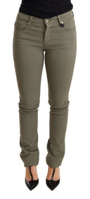 Chic Green Low Waist Skinny Jeans - Allure Absolue