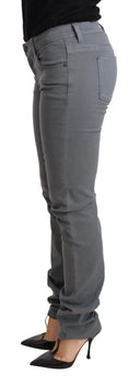 Sleek Gray Low Waist Skinny Jeans - Allure Absolue