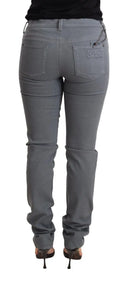 Sleek Gray Low Waist Skinny Jeans - Allure Absolue