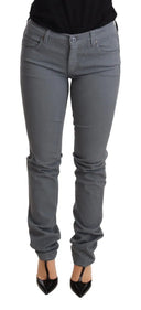 Sleek Gray Low Waist Skinny Jeans - Allure Absolue
