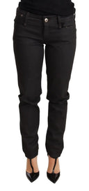 Chic Black Low Waist Skinny Jeans - Allure Absolue