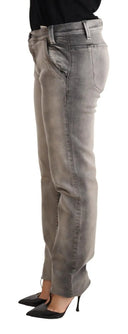 Chic Gray Washed Low Waist Skinny Jeans - Allure Absolue