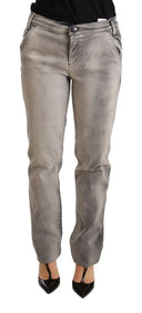 Chic Gray Washed Low Waist Skinny Jeans - Allure Absolue