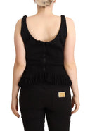 Chic Sleeveless Designer Tank Top in Black - Allure Absolue