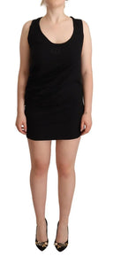 Elegant Black Sheath Stretch Dress - Allure Absolue