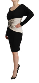 Elegant Sheath Long Sleeve Boat Neck Dress - Allure Absolue