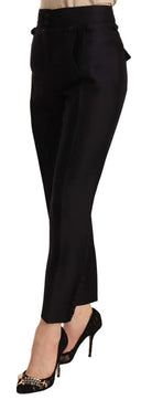 Chic High-Waist Cropped Trousers - Allure Absolue