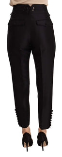 Chic High-Waist Cropped Trousers - Allure Absolue