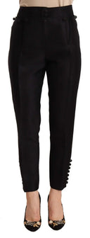 Chic High-Waist Cropped Trousers - Allure Absolue