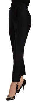 Elevated Elegance High-Waist Skinny Trousers - Allure Absolue