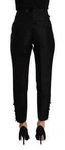 Elevated Elegance High-Waist Skinny Trousers - Allure Absolue