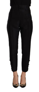 Elevated Elegance High-Waist Skinny Trousers - Allure Absolue