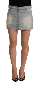 Chic Light Blue Mini Denim Skirt - Allure Absolue