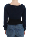 Chic Cashmere-Blend Cropped Sweater in Blue Ermanno Scervino
