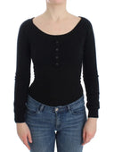 Chic Cropped Black Wool-Cashmere Sweater Ermanno Scervino