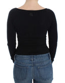 Chic Cropped Black Wool-Cashmere Sweater Ermanno Scervino