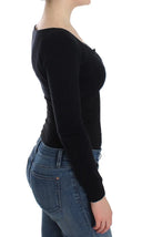 Chic Cropped Black Wool-Cashmere Sweater Ermanno Scervino