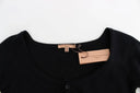 Chic Cropped Black Wool-Cashmere Sweater Ermanno Scervino