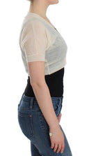Elegant Off-White Cropped Alpaca-Wool Blend Sweater Ermanno Scervino
