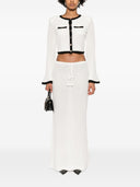 Self-Portrait Pointelle-knit cropped cardigan