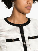 Cárdigan corto de punto pointelle de Self-Portrait