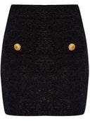 Balmain High-waisted bouclé miniskirt