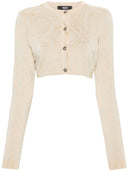 Versace Barocco lurex cropped cardigan