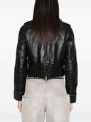 Chaqueta de cuero Golden Goose con efecto brillante