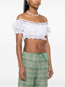 Top con detalle de encaje y hombros descubiertos Ermanno Scervino