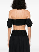 Top de algodón con detalle de encaje y hombros descubiertos Ermanno Scervino