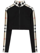 Burberry Stretch jersey cropped sweater with check trim