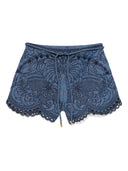 Zimmermann Coco embroidered denim shorts