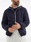 Brunello Cucinelli Bonded nylon hooded vest with Thermore padding and logo