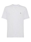Brunello Cucinelli Cotton jersey crew neck T-shirt with logo and faux-layering