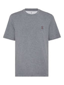 Brunello Cucinelli Crew neck T-shirt in cotton jersey with logo