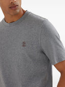 Brunello Cucinelli Crew neck T-shirt in cotton jersey with logo