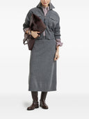 Falda midi de punto doble de cachemir Brunello Cucinelli