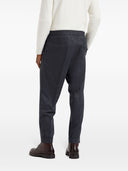 Brunello Cucinelli Drawstring-waistband wool tapered trousers
