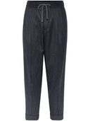 Brunello Cucinelli Drawstring-waistband wool tapered trousers