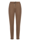 Pantalones de mezcla de algodón y seda Brunello Cucinelli