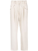 Pantalones de pierna recta con cintura elástica Brunello Cucinelli
