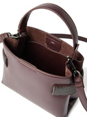 Bolso de mano pequeño Brunello Cucinelli Essence en piel de becerro con bandas preciosas
