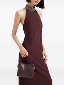 Bolso de mano pequeño Brunello Cucinelli Essence en piel de becerro con bandas preciosas