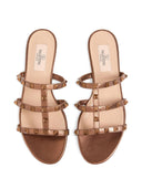 Valentino Garavani Rockstud Low Slide Sandal in Laminated Nappa Leather