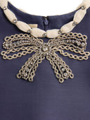 Valentino Short Embroidered Crepe Couture Dress