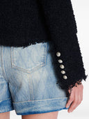 Chaqueta de tweed sin cierre Balmain